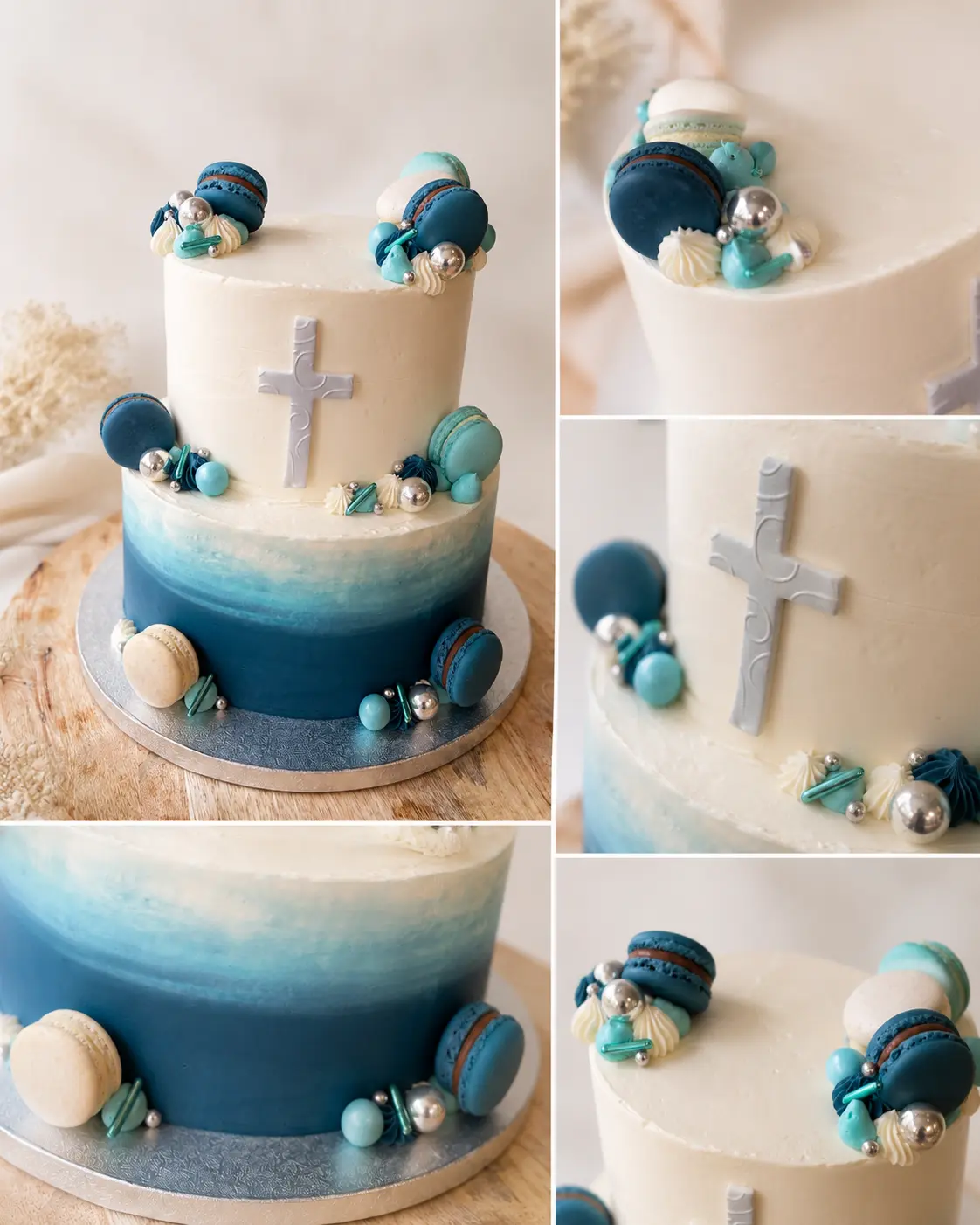 Blau-Türkis mit Macarons